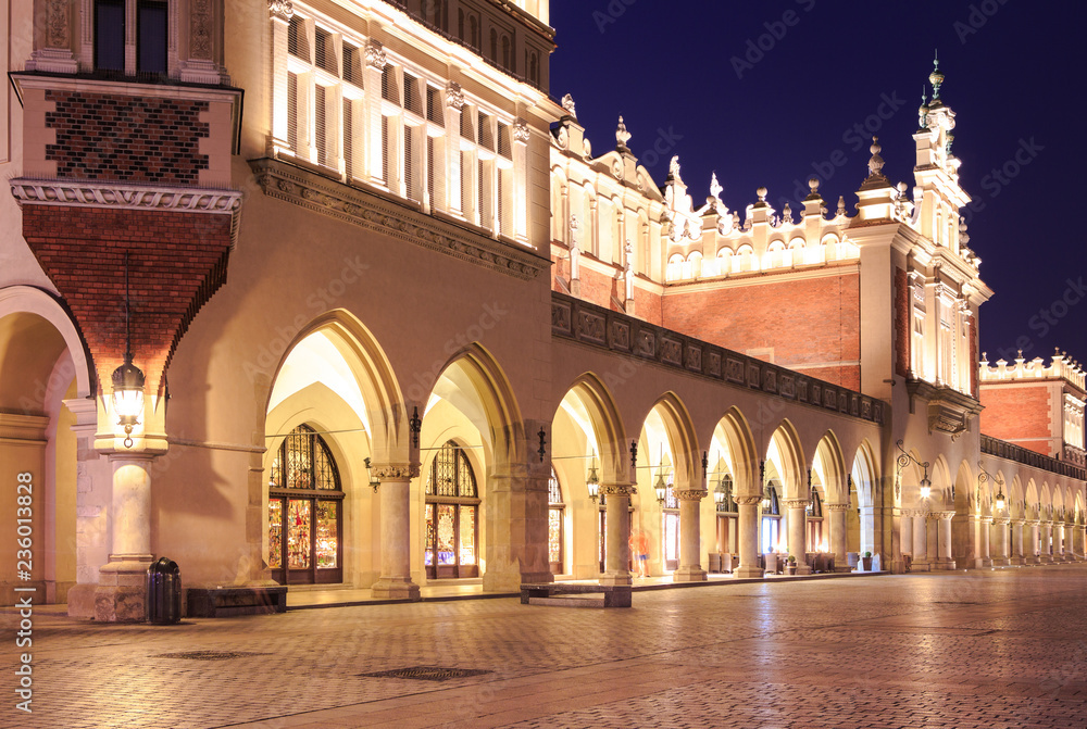 Krakow Cloth Hall at night