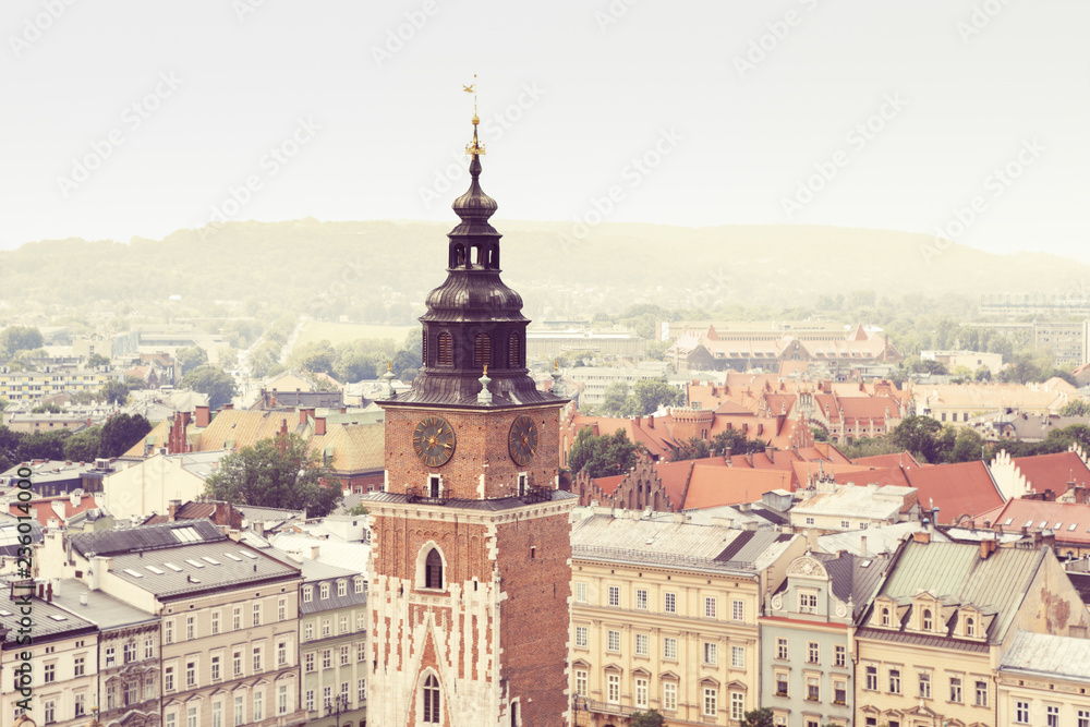 Town Hall Tower and cityscape of Krakow