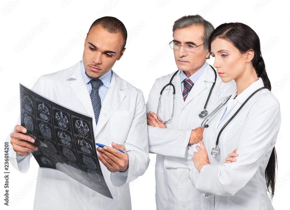 Fototapeta premium Portrait of Doctors Looking a Radiograph