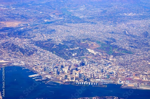 Downtown San Diego and Balboa Park from the sky