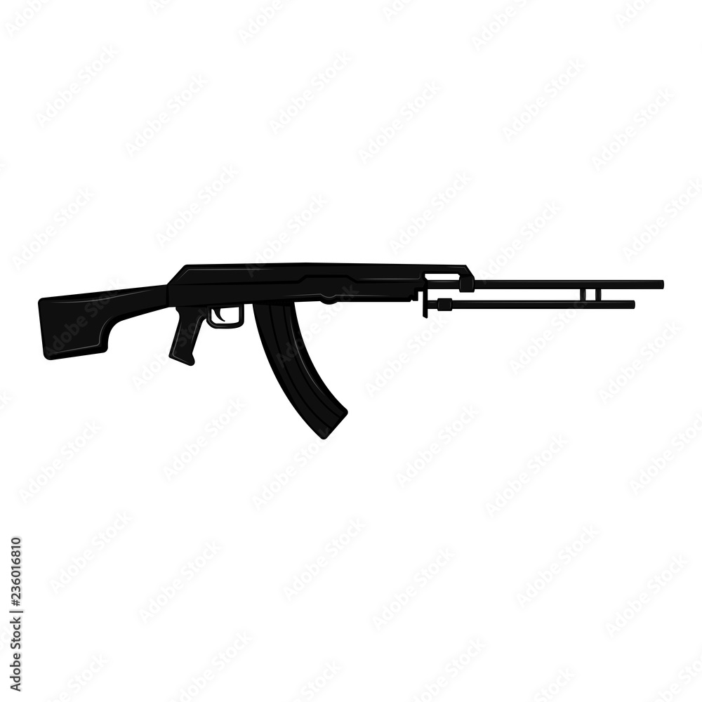 Isolated silhouette of a rifle. Vector illustration design