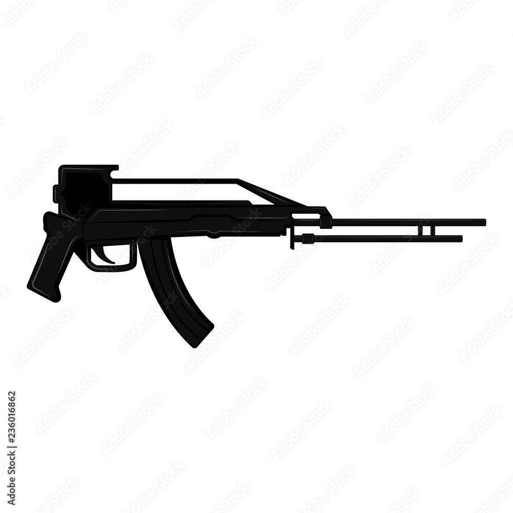 Isolated silhouette of a rifle. Vector illustration design Isolated silhouette of a rifle. Vector illustration design