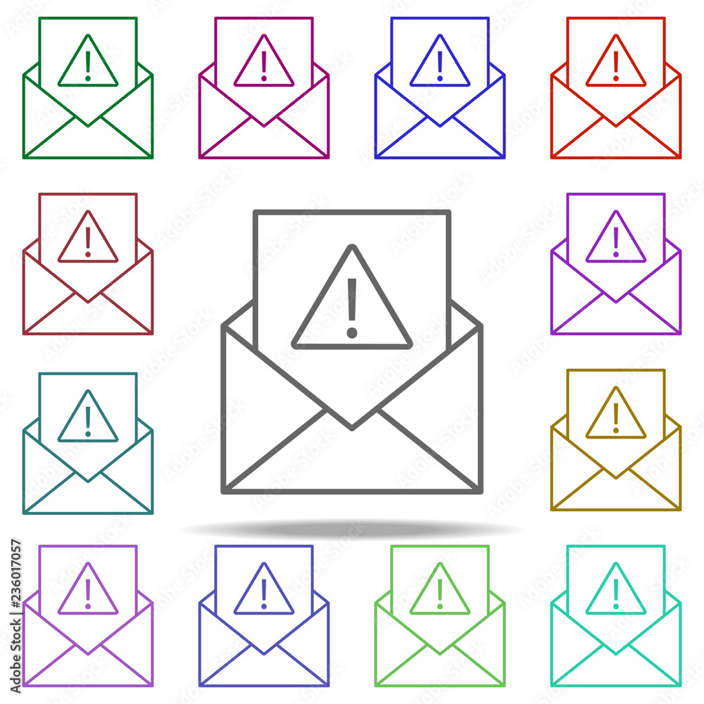 letter of warning icon. Elements of data secutity in multi color style icons. Simple icon for websites, web design, mobile app, info graphics letter of warning icon. Elements of data secutity in multi color style icons. Simple icon for websites, web design, mobile app, info graphics