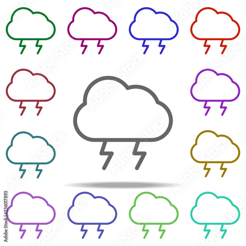 cloud of lightning icon. Elements of autumn in multi color style icons. Simple icon for websites, web design, mobile app, info graphics