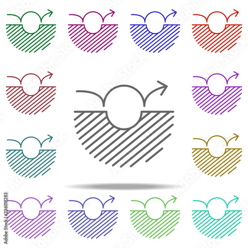 hole jump icon. Elements of arrow and object in multi color style icons. Simple icon for websites, web design, mobile app, info graphics