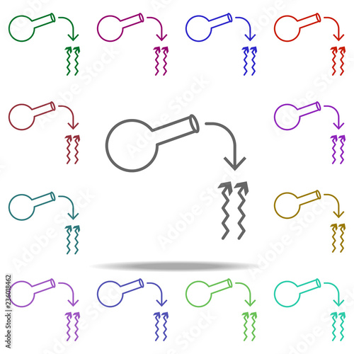 chemistry volatile icon. Elements of arrow and object in multi color style icons. Simple icon for websites, web design, mobile app, info graphics