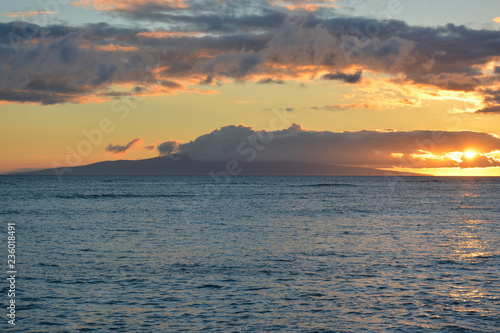 Sunset over the Pacific as seen from Kihei, Maui.