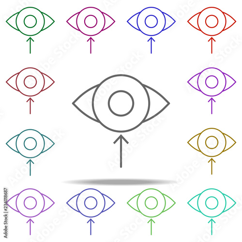 eye fall observed icon. Elements of arrow and object in multi color style icons. Simple icon for websites, web design, mobile app, info graphics