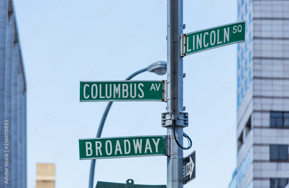 streets names signs one of the main Manhattan avenues in New York City USA streets names signs one of the main Manhattan avenues in New York City USA