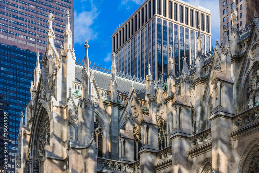 Naklejka premium St. Patrick's Cathedral one of main one of the main Manhattan Landmarks in New York City USA