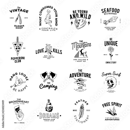 Set of vintage badges design vector