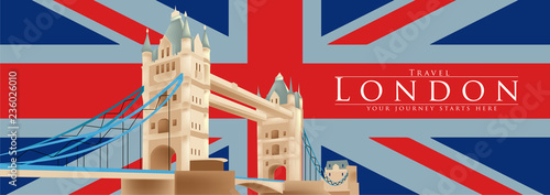 Vacation Travel to london, england landmark and food, vector illustration. ​
