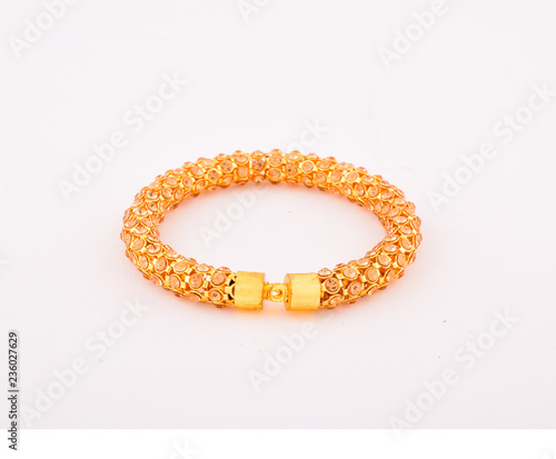 gold bracelet jewellery isolated on white background
