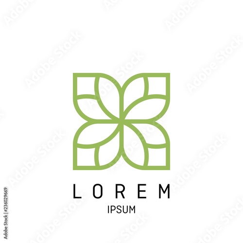 Abstract elegant tree leaf flower logo icon vector design
