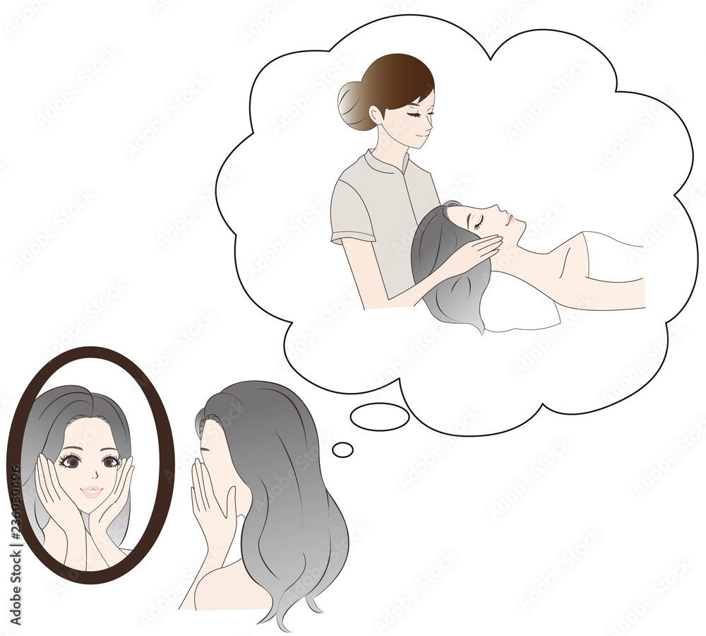 Obraz premium 女性-美容、コスメ、メイク、エステ