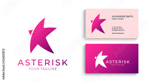 Star logo vector. Universal abstract logo with a star symbol for any business. Star sign - a leader, success and power.