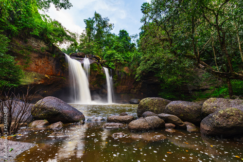 Haew Suwat Waterfall in Khao Yai Park, Thailand photo