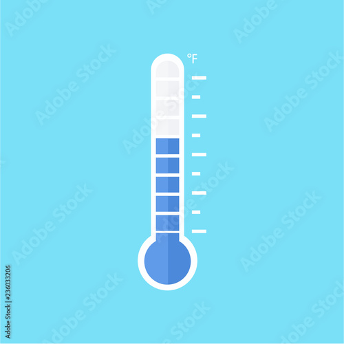 Thermometer equipment showing hot or cold weather. Thermometer Icon.Celsius and fahrenheit meteorology thermometers measuring , vector illustration.