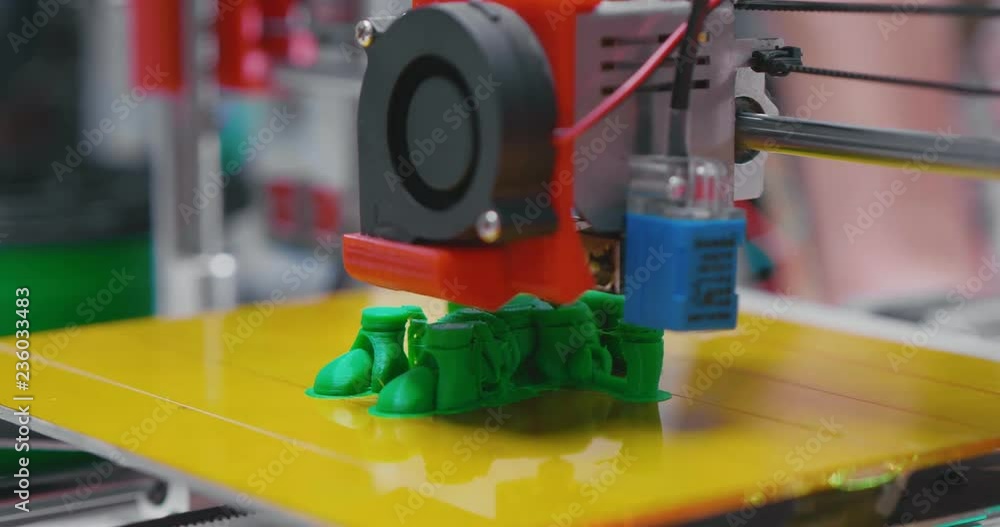Automatic 3d printer performs product creation. Automatic 3d printer performs product creation.