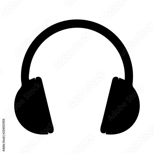 Black headphones icon- vector illustration