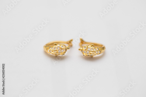 Diamond earrings Golden