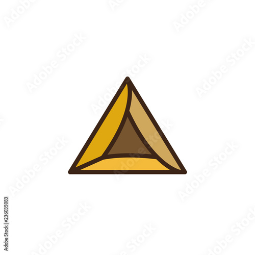 Hamantaschen cookies filled outline icon, line vector sign, linear colorful pictogram isolated on white. Jewish food symbol, logo illustration. Pixel perfect vector graphics