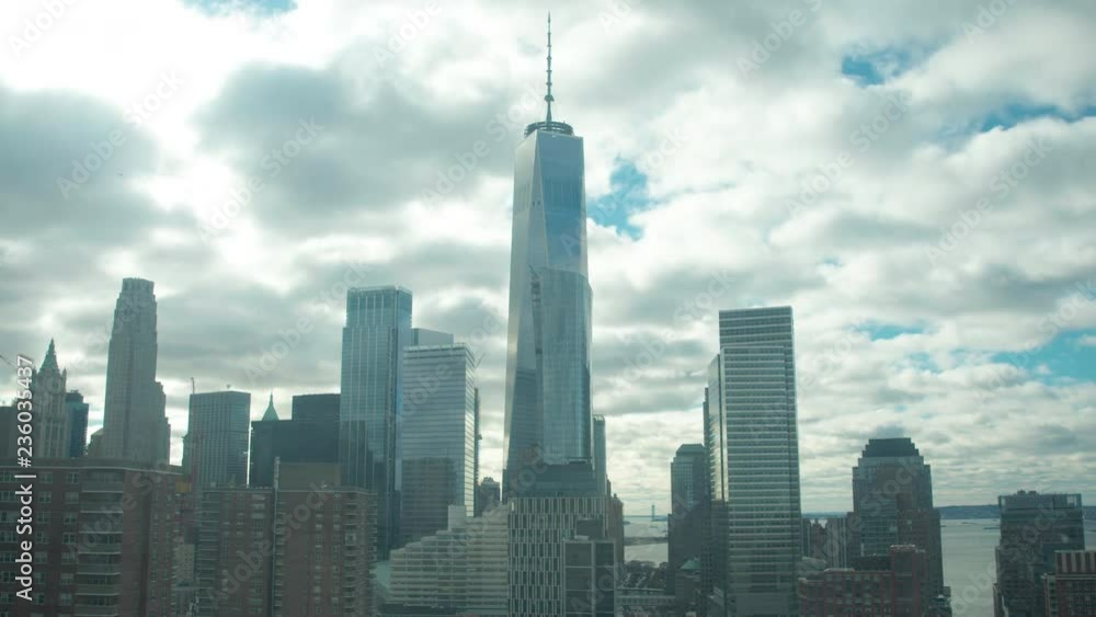 time-lapse shot of clouds over Manhattan's Freedom Tower time-lapse shot of clouds over Manhattan's Freedom Tower