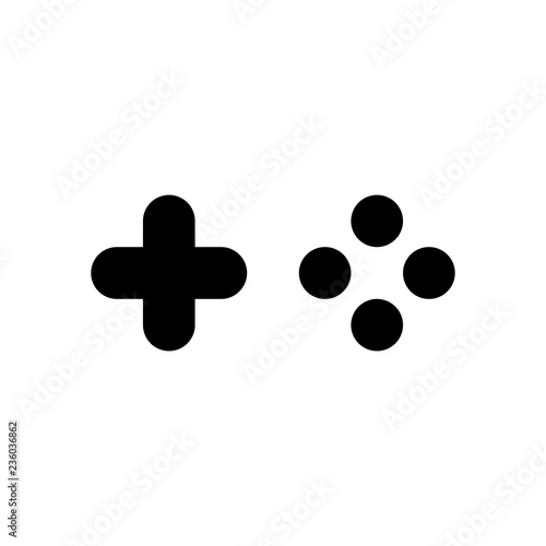 Logo of console or mobile game, controller or joystick, simple i