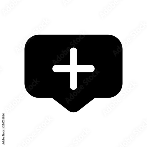 Plus in notification cloud, sign of add or reminder, social icon