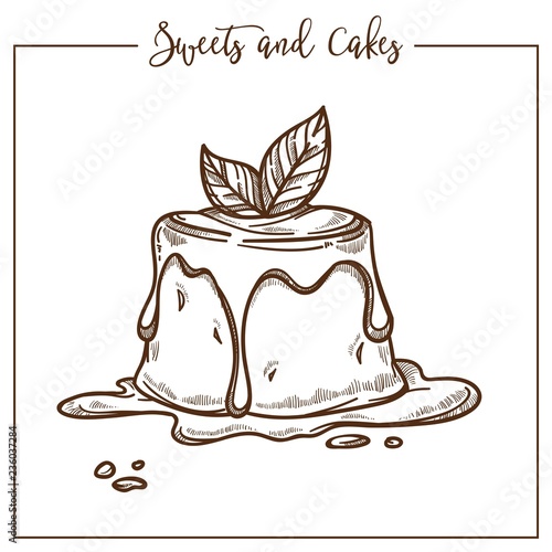 Sweets and cakes, dessert made of jelly and topping