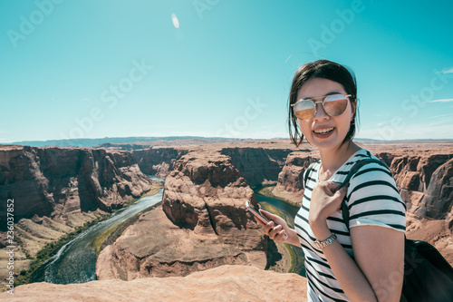 women traveler on travel in horseshoe bend