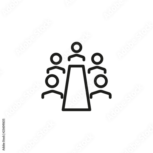 Chief executive line icon. Boardroom, meeting, company. Training concept. Vector illustration can be used for topics like business, partnership, career
