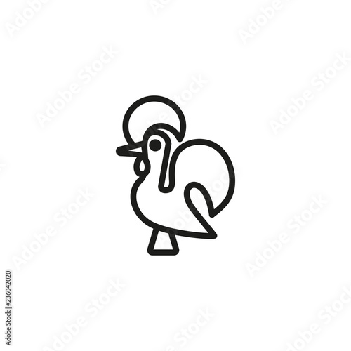 Rooster of Barcelos line icon. National symbol, souvenir, ceramic statuette. Portugal concept. Vector can be used for topics like travel, traditional culture, tourism photo
