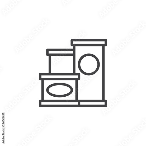Canned food outline icon. linear style sign for mobile concept and web design. Food in cans simple line vector icon. Symbol, logo illustration. Pixel perfect vector graphics