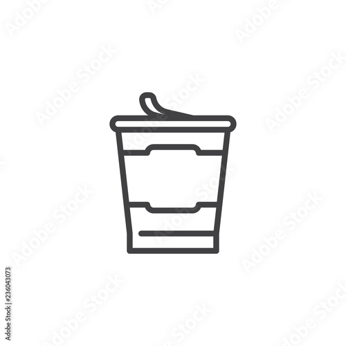 Yogurt cup outline icon. linear style sign for mobile concept and web design. Plastic cup yogurt simple line vector icon. Symbol, logo illustration. Pixel perfect vector graphics