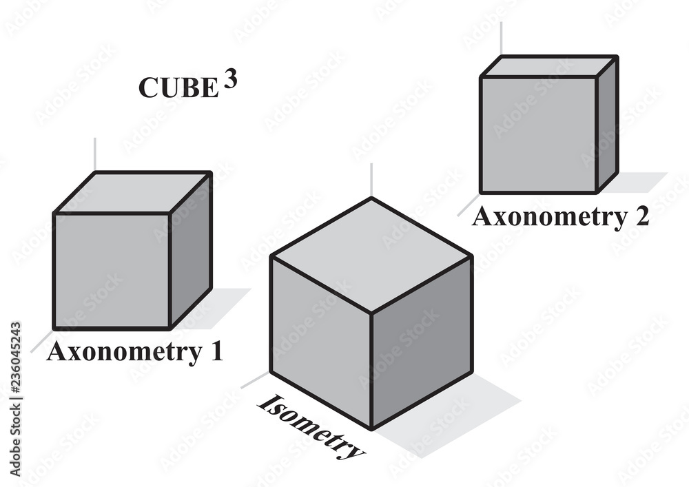 Cube view isometric and axonometric Cube view isometric and axonometric