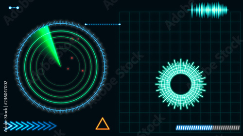 Futuristic HUD interface el...