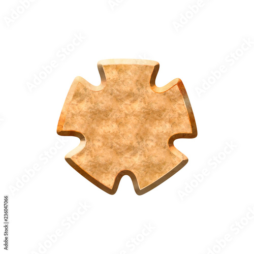 Metal textured badge.
