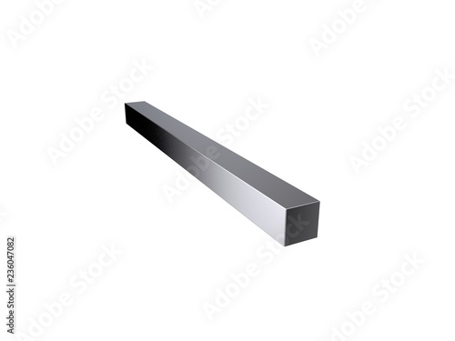 Metal square bar. Isolated ...