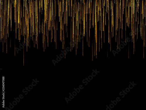Abstract black striped background. Digital illustration. Falling particles.