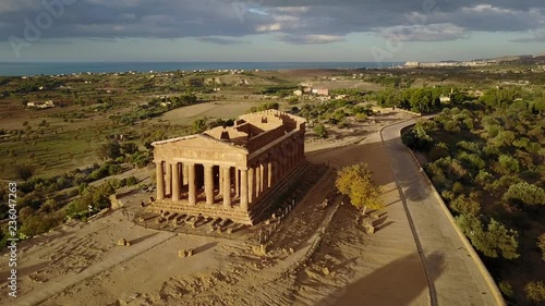 Ancient Greek temple of Concordia (V-VI century BC), Valley of the Temples, Agrigento, Sicily. The area was included in the UNESCO Heritage Site list in 1997.