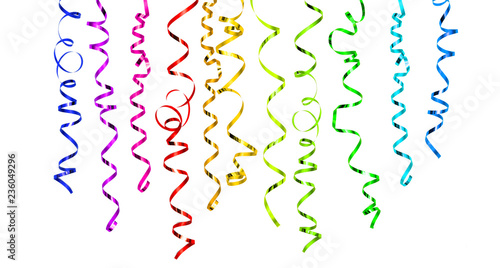 Colorful serpentine streamer party decoration