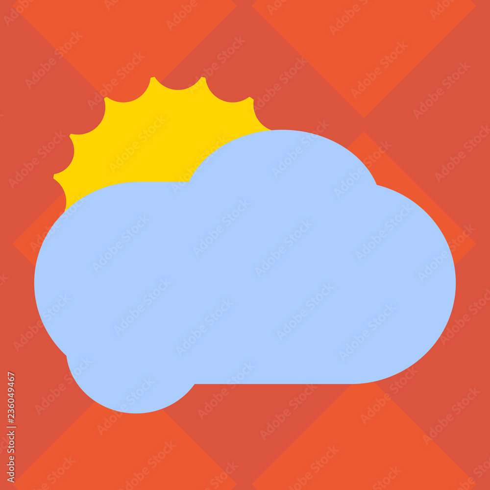Business Empty template for Layout for invitation greeting card promotion poster voucher. Sun Hiding Shining Behind Blank Fluffy Color Cloud Vector for Poster Ads Business Empty template for Layout for invitation greeting card promotion poster voucher. Sun Hiding Shining Behind Blank Fluffy Color Cloud Vector for Poster Ads