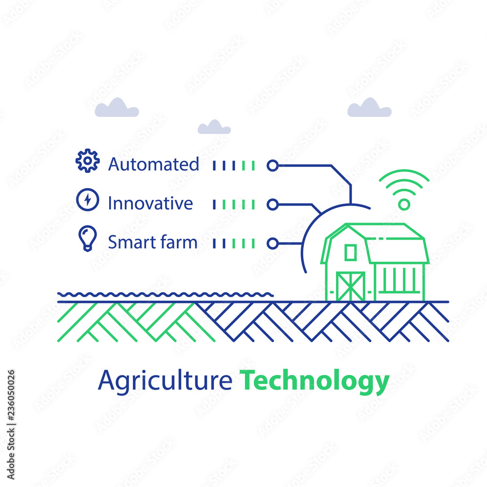 Smart farming, agriculture technology, barn house and wireless signal, automated and innovative solution