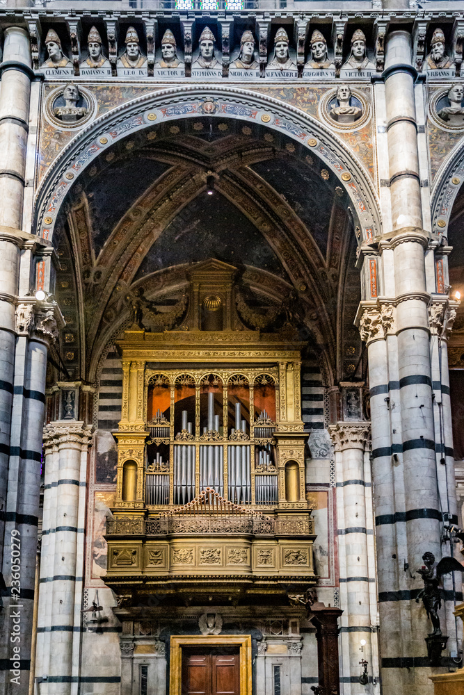 interior structure and detail in Siena Cathedral