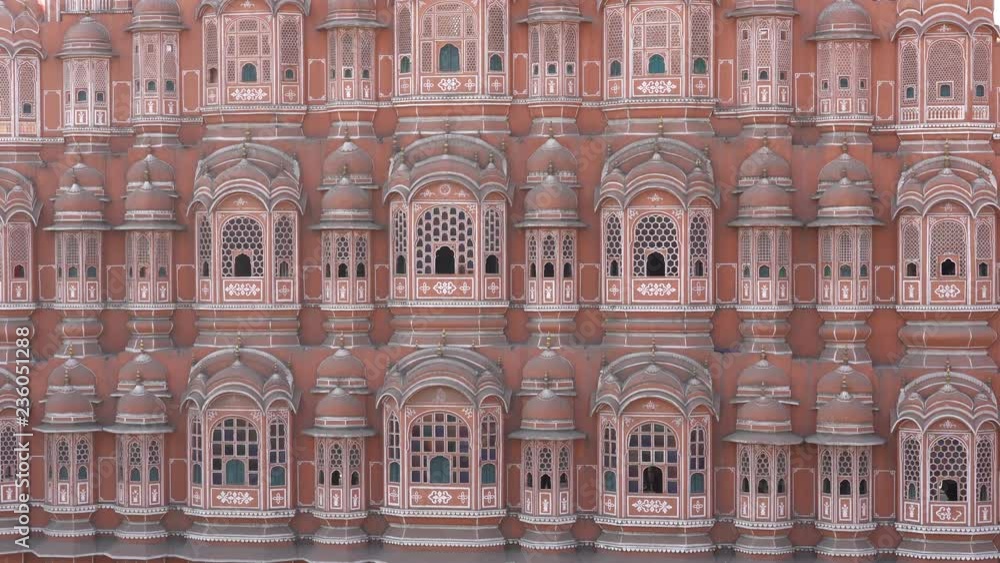 Hawa Mahal, pink palace of winds in old city Jaipur, Rajasthan, India. Background of indian architecture, close up Hawa Mahal, pink palace of winds in old city Jaipur, Rajasthan, India. Background of indian architecture, close up