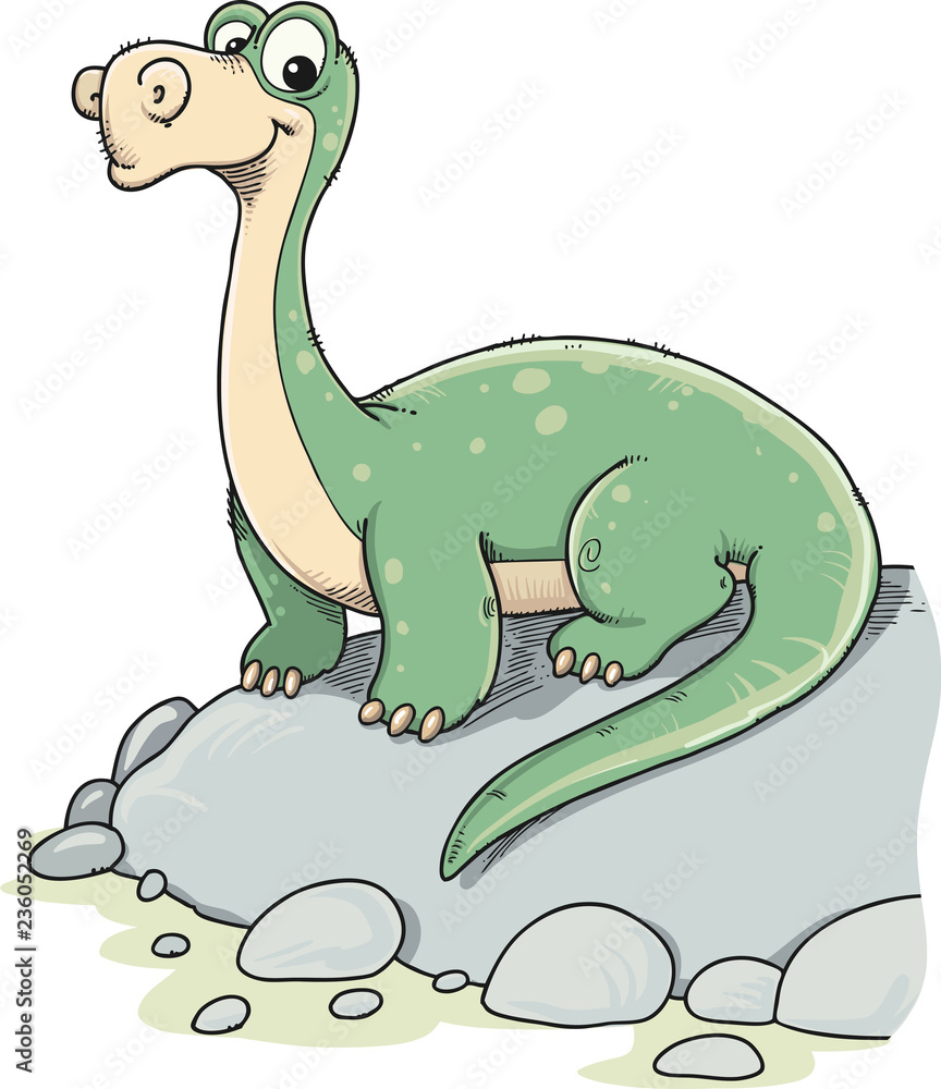 Fototapeta premium Cartoon green dinosaur