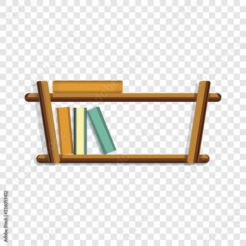 Wood book shelf icon. Cartoon of wood book shelf vector icon for web design  