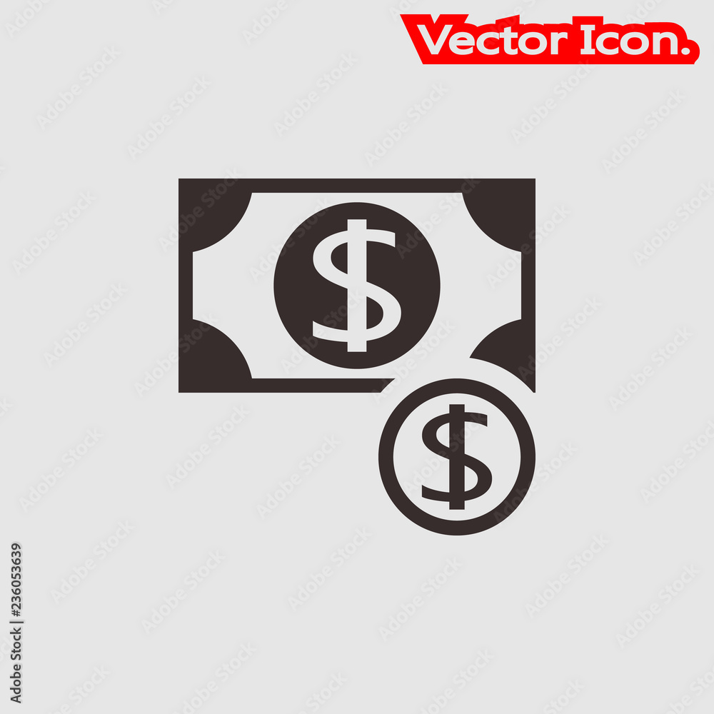Banknote icon isolated sign symbol and flat style for app, web and digital design. Vector illustration. Banknote icon isolated sign symbol and flat style for app, web and digital design. Vector illustration.