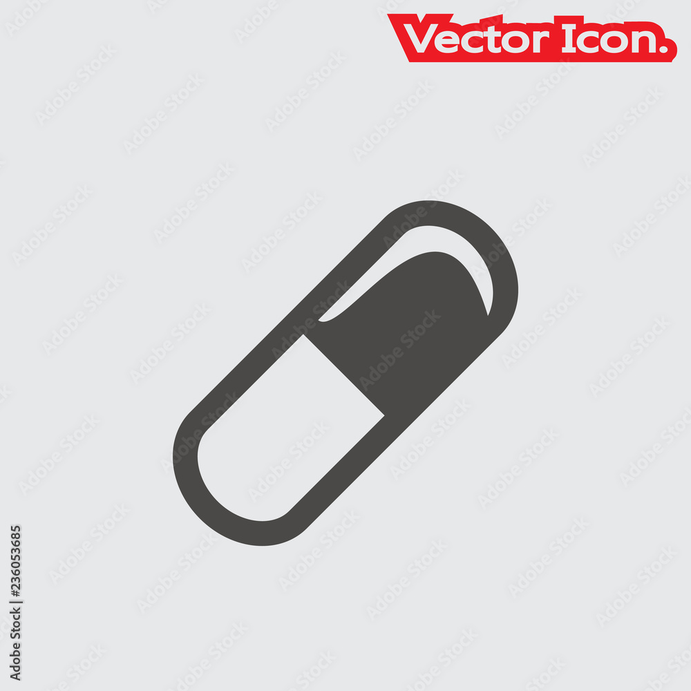 Capsule and pills icon isolated sign symbol and flat style for app, web and digital design. Vector illustration. Capsule and pills icon isolated sign symbol and flat style for app, web and digital design. Vector illustration.
